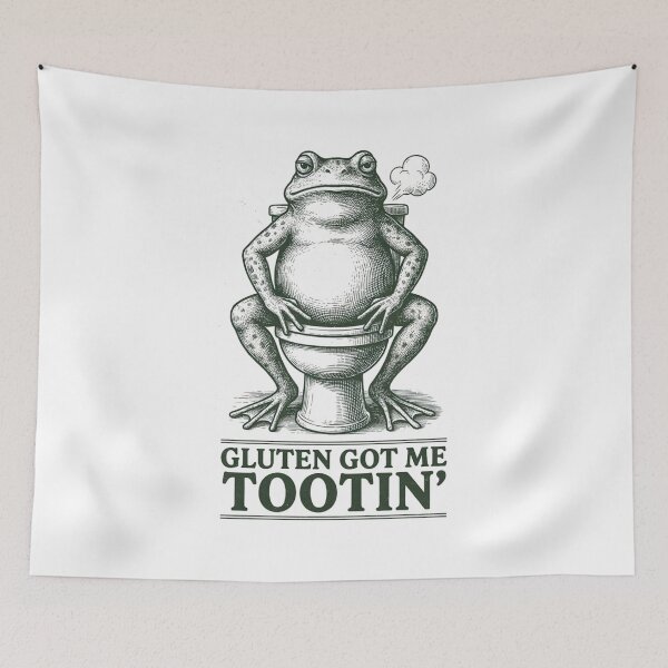 Item preview, Gluten Got Me Tootin Funny Frog Toilet Humor Celiac, Gluten Free designed and sold by Dabbing Turtle Designs.
