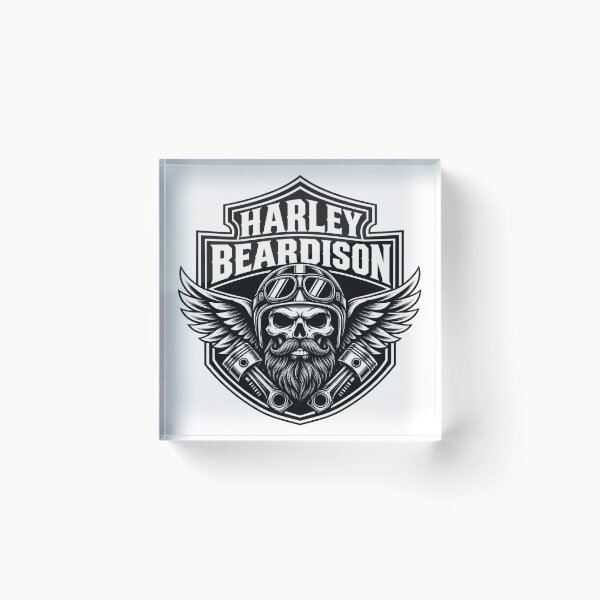 Item preview, Harley Beardison Biker Skull – Bearded Motorcycle Rider designed and sold by Moto Wear .
