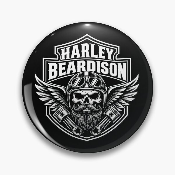 Item preview, Harley Beardison Biker Skull – Bearded Motorcycle Rider designed and sold by Moto Wear .