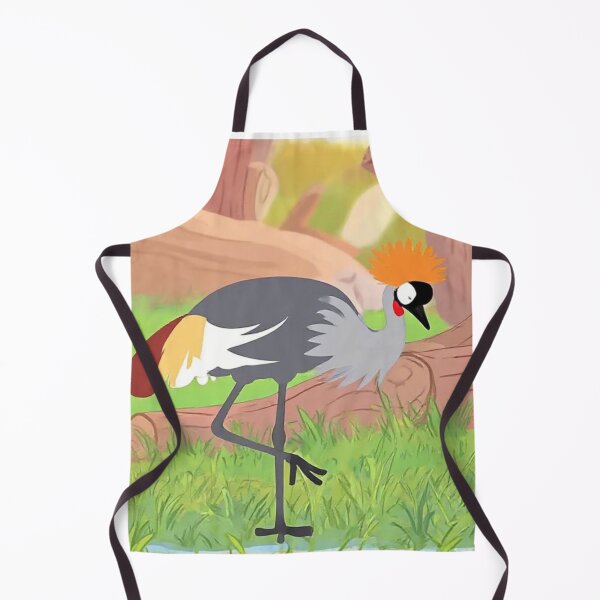 Item preview, Whimsical Grey Crowned Crane Illustration | African Wildlife Art Print designed and sold by BLUESKY11a.