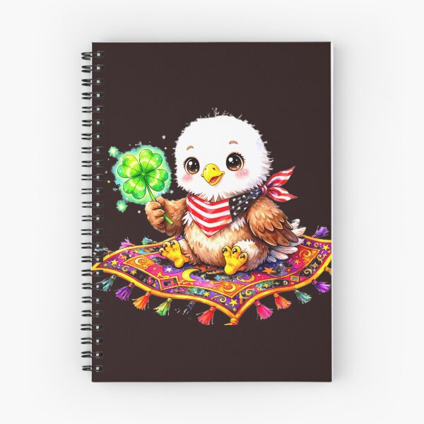 Item preview, Lucky Baby Bald Eagle on Magic Flying Carpet - Cute American Eagle Holding Shamrock - Vivid Patriotic Flying Carpet Sticker designed and sold by HoMya.