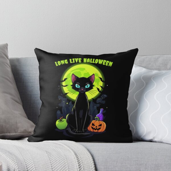 Item preview, Long Live Halloween Black Cat Green Moon designed and sold by alvablakefg.