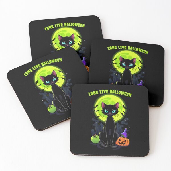 Item preview, Long Live Halloween Black Cat Green Moon designed and sold by alvablakefg.