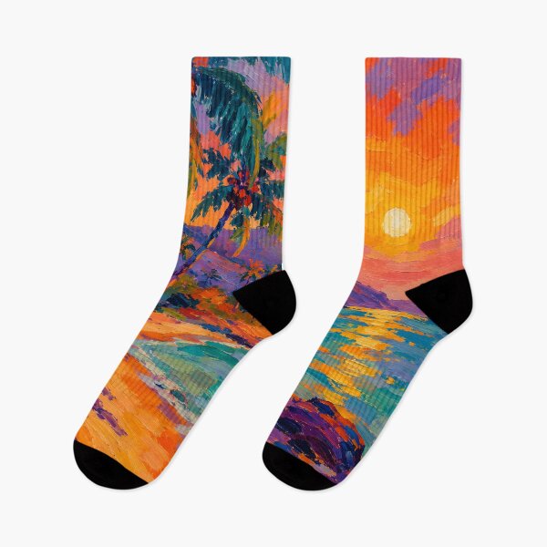 Artikelvorschau, Vibrant Tropical Sunset Beach Palm Tree Landscape entworfen und verkauft von GutyzDesignsES.