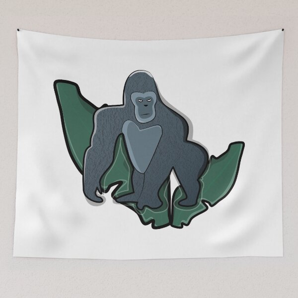 Item preview, Cute Gorilla Jungle Animal – Colorful Wildlife Cartoon Art designed and sold by ForcePrint.