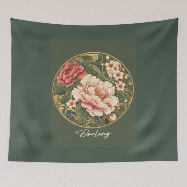 Item preview, Darling Japanese Noveau In Verdant designed and sold by lifeinspired4u.