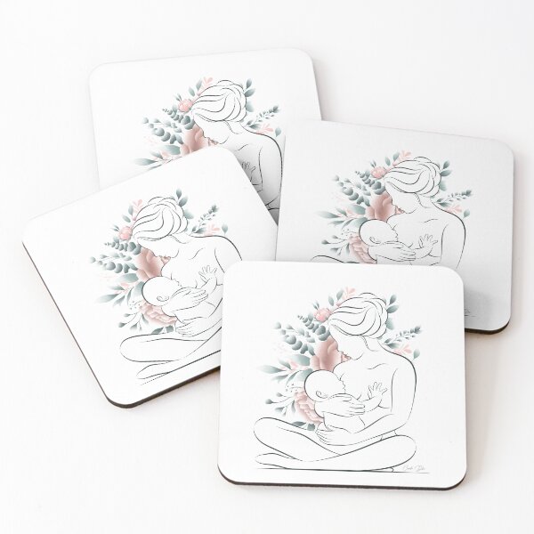 Item preview, Gentle Breastfeeding and Motherhood Illustration – Maternal Love / Baby Shower and Mother's Day Gift designed and sold by CecileDhvArt.