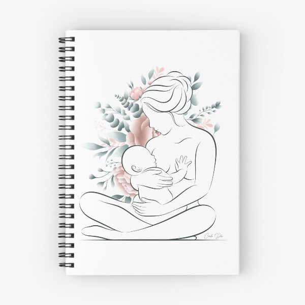 Item preview, Gentle Breastfeeding and Motherhood Illustration – Maternal Love / Baby Shower and Mother's Day Gift designed and sold by CecileDhvArt.