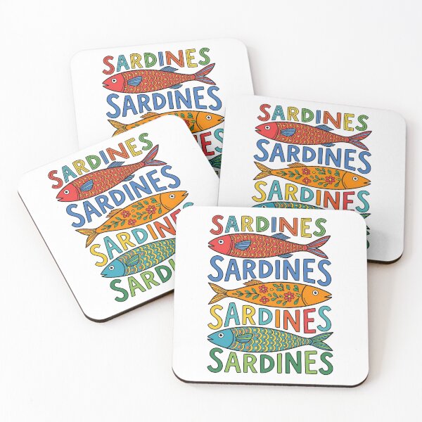 Item preview, Colorful Sardine Fish Art Retro Folklore Design designed and sold by Azrou shop.