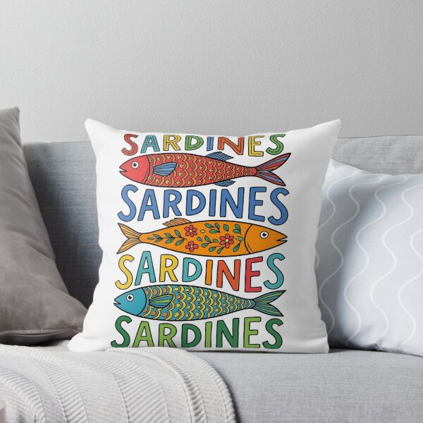 Item preview, Colorful Sardine Fish Art Retro Folklore Design designed and sold by Azrou shop.