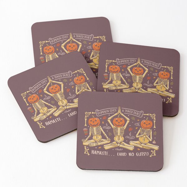 Item preview, Namaste pumpkin head skeletons designed and sold by Mimo & Co..