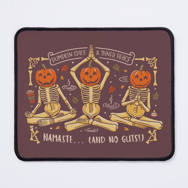 Item preview, Namaste pumpkin head skeletons designed and sold by Mimo & Co..