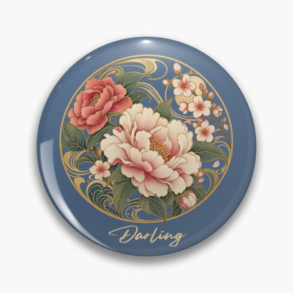 Item preview, Darling Japanese Noveau In Navy Blue designed and sold by lifeinspired4u.