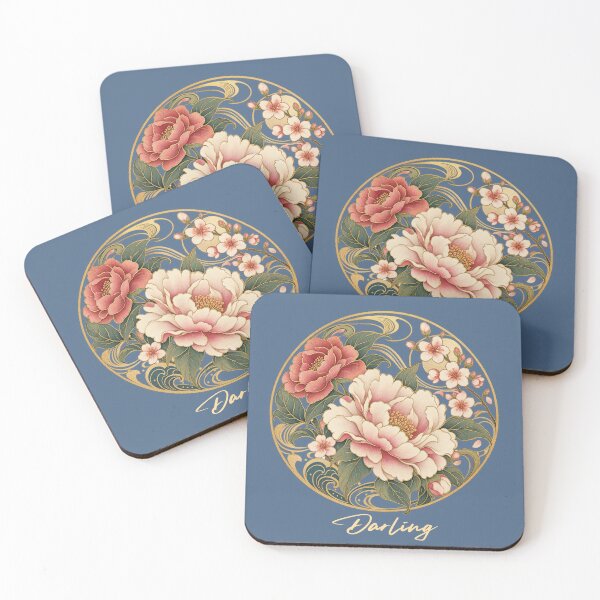 Item preview, Darling Japanese Noveau In Navy Blue designed and sold by lifeinspired4u.