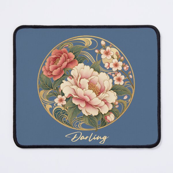 Item preview, Darling Japanese Noveau In Navy Blue designed and sold by lifeinspired4u.