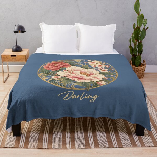 Item preview, Darling Japanese Noveau In Navy Blue designed and sold by lifeinspired4u.
