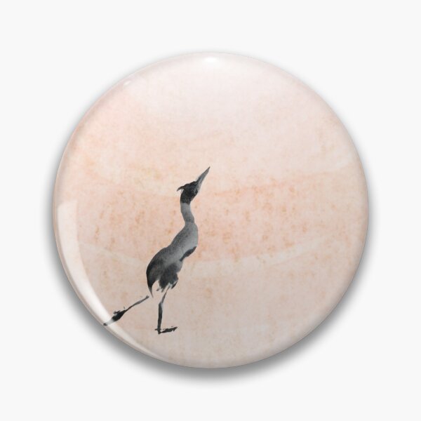 Item preview, Japanese Style Bird Art Print, Sumi-e Inspired Ink Painting, Delicate Peach Watercolor Decor designed and sold by NataliaFlaherty.
