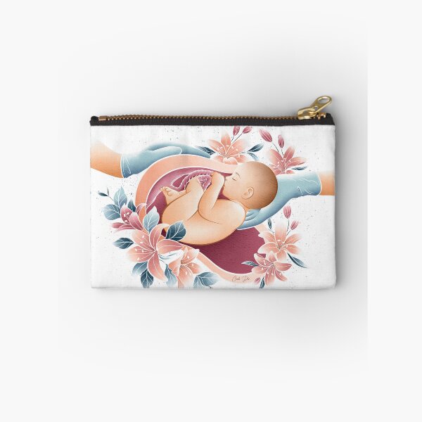 Item preview, Gentle Illustration of Birth and Motherhood - Baby, Caring Hands and Flowers designed and sold by CecileDhvArt.