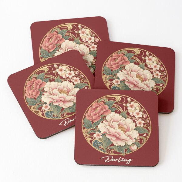 Item preview, Darling Japanese Noveau In Bordeaux designed and sold by lifeinspired4u.