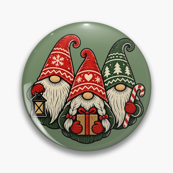 Item preview, Three Cozy Christmas Holiday Gnomes With Gifts designed and sold by Everwood Art Studio.