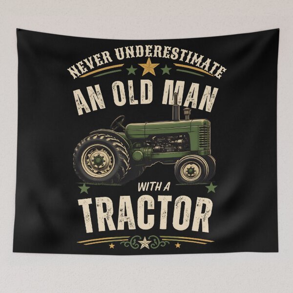 Item preview, Never Underestimate An Old Man With A Tractor Retro Vintage Gifts designed and sold by LeSoniPapaPrint.