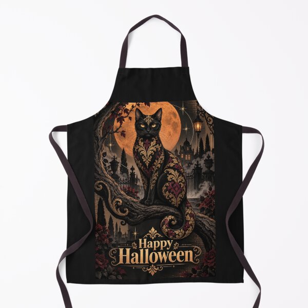 Item preview, Damask Black Cat - Happy Halloween designed and sold by DesignsByPrnces.