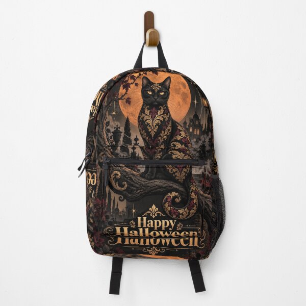 Item preview, Damask Black Cat - Happy Halloween designed and sold by DesignsByPrnces.