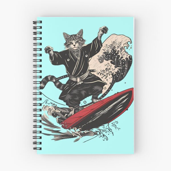 Item preview, Samurai Cat Surfing Great Wave designed and sold by Structure-Blue.