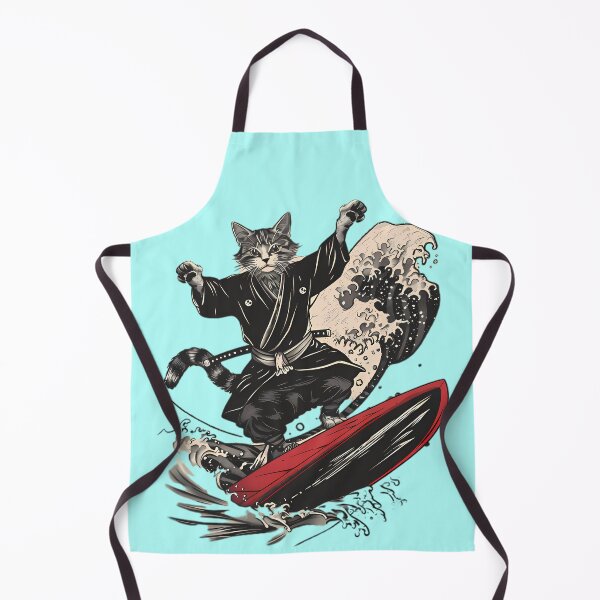 Item preview, Samurai Cat Surfing Great Wave designed and sold by Structure-Blue.