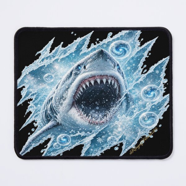 Item preview, Arctic Frost Shark Galaxy Rift - Icy Cosmic Predator Art designed and sold by KingofHearts25.