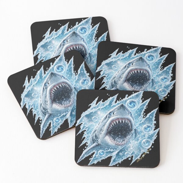 Item preview, Arctic Frost Shark Galaxy Rift - Icy Cosmic Predator Art designed and sold by KingofHearts25.