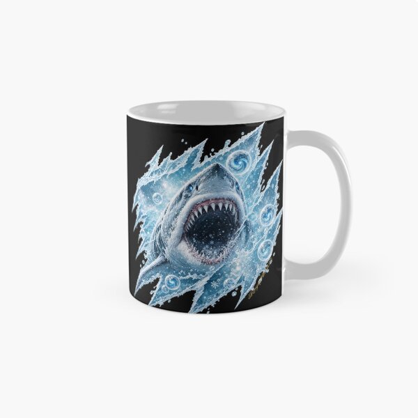 Item preview, Arctic Frost Shark Galaxy Rift - Icy Cosmic Predator Art designed and sold by KingofHearts25.
