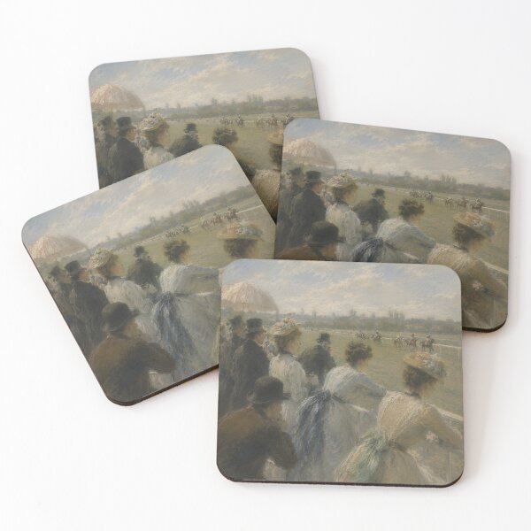 Item preview, Vintage Horse Racing Scene Impressionist Painting designed and sold by GutyzDesignsES.