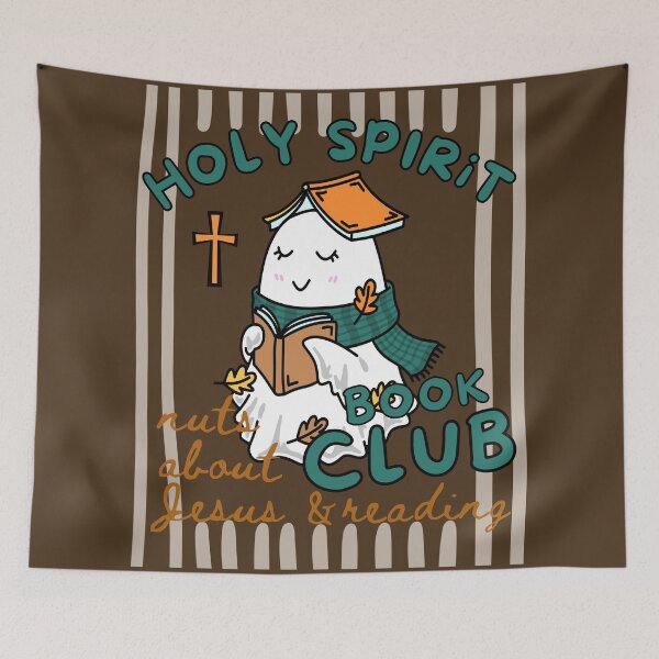 Item preview, Holy Spirit Book Club Nuts About Jesus and Books Love Fall Cute Ghost Reading Bookish designed and sold by Forevermore.