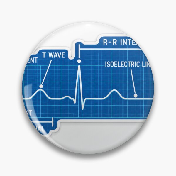 Item preview, EKG Rhythm Strip Interpretation Blueprint Nursing Student Sticker designed and sold by isokinetic.