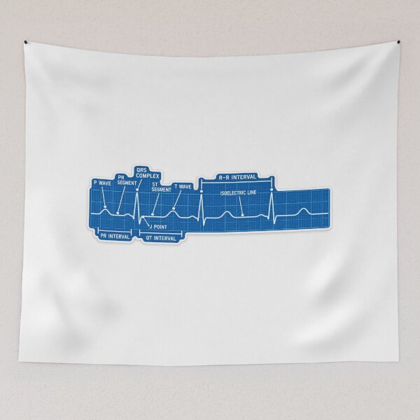 Item preview, EKG Rhythm Strip Interpretation Blueprint Nursing Student Sticker designed and sold by isokinetic.