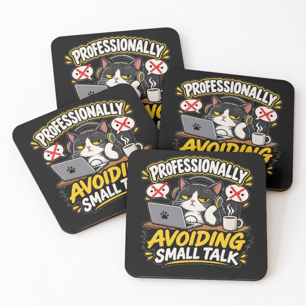 Item preview, Professionally Avoiding Small Talk | Funny Introvert Cat Meme designed and sold by Corpoheroes.