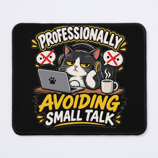 Item preview, Professionally Avoiding Small Talk | Funny Introvert Cat Meme designed and sold by Corpoheroes.