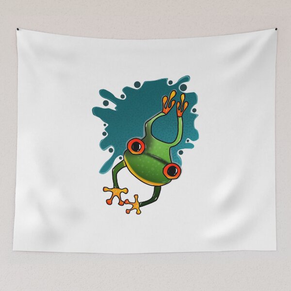 Item preview, Cute Colorful Frog – Tropical Jungle Wildlife Illustration designed and sold by ForcePrint.