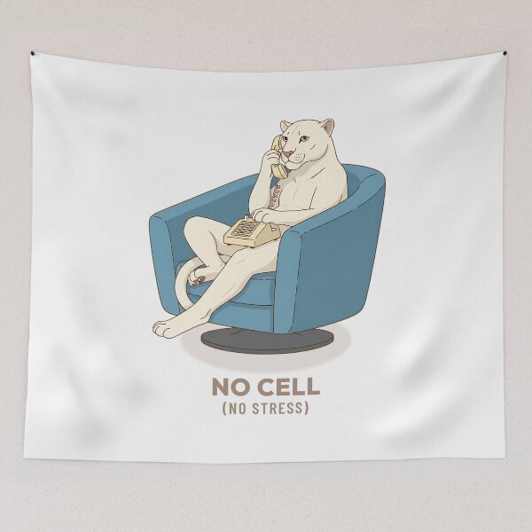 Item preview, White Panther Landline Phone Cozy Vintage Aesthetic designed and sold by COZY VINTAGE animal.