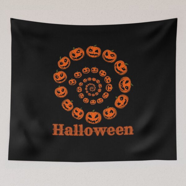 Item preview, Halloween Pumpkin Spiral Optical Illusion designed and sold by alvablakefg.