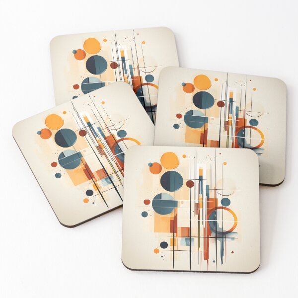Item preview, Modern Geometric Abstract Art in Orange and Blue designed and sold by GutyzDesignsES.