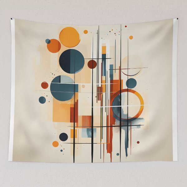 Item preview, Modern Geometric Abstract Art in Orange and Blue designed and sold by GutyzDesignsES.