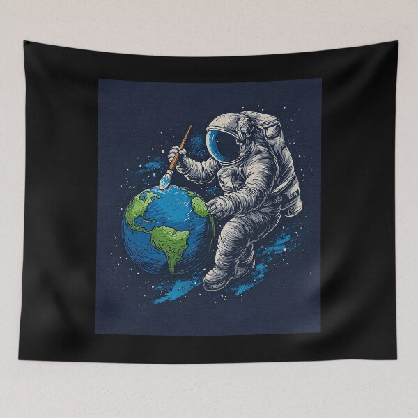 Item preview, Astronaut Painting Earth – Space Painting and Cosmic Art designed and sold by D-Oles-Mercher.