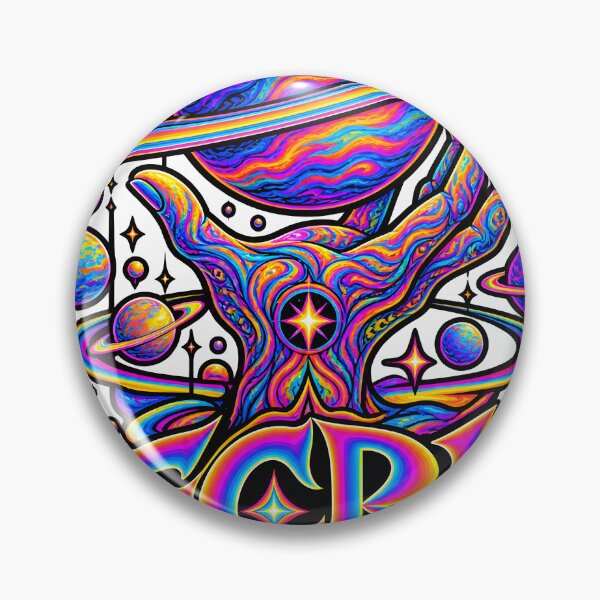 Item preview, GCR1 Cosmic Hand & Planet – Psychedelic Saturn Art | Neon Space Design designed and sold by GCR1.