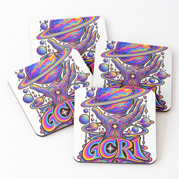 Item preview, GCR1 Cosmic Hand & Planet – Psychedelic Saturn Art | Neon Space Design designed and sold by GCR1.