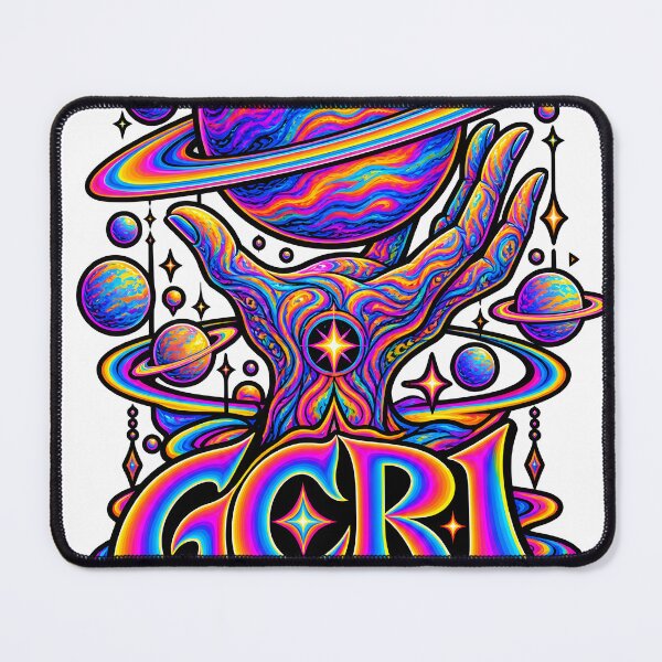 Item preview, GCR1 Cosmic Hand & Planet – Psychedelic Saturn Art | Neon Space Design designed and sold by GCR1.