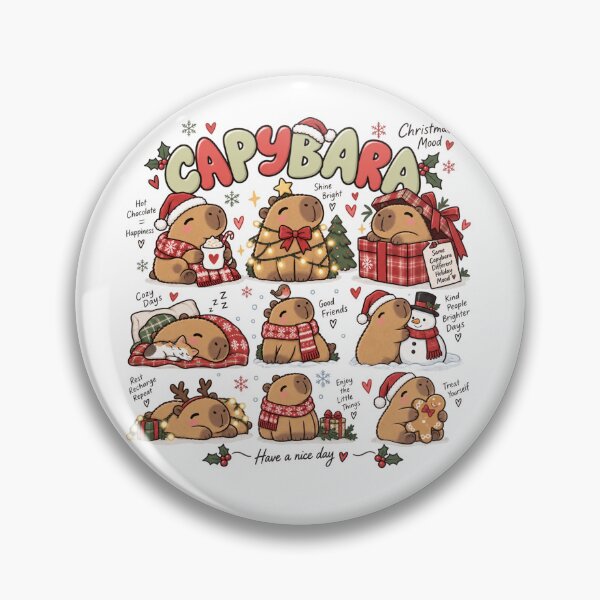 Item preview, Cute Christmas Capybara Holiday Mood designed and sold by Wild Ink Studio by Barbara.