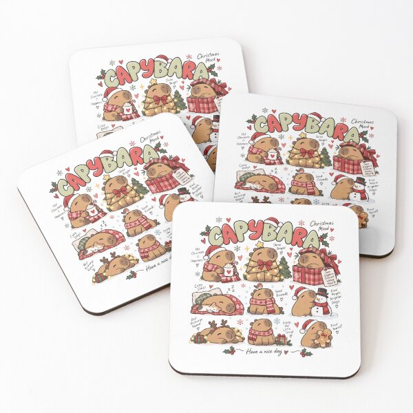 Item preview, Cute Christmas Capybara Holiday Mood designed and sold by Wild Ink Studio by Barbara.