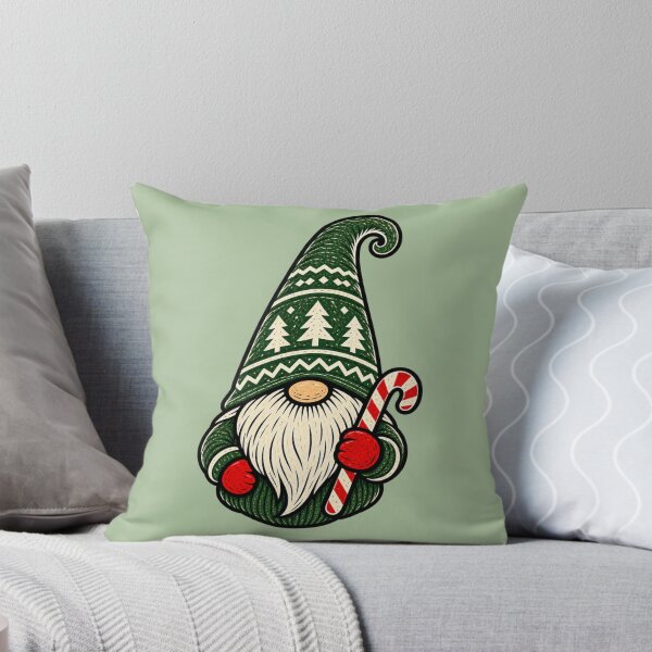 Item preview, Christmas Gnome With Candy Cane designed and sold by Everwood Art Studio.